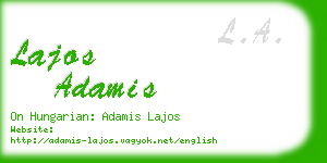 lajos adamis business card